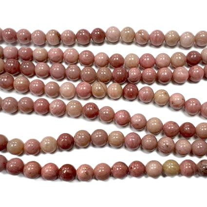 6mm Rhodonite Loose Bead String