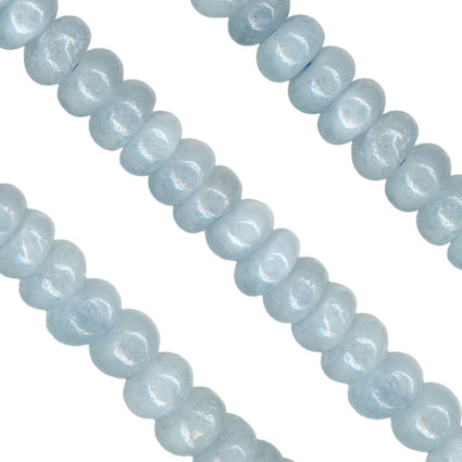 Aquamarine Beads String 6mm Rondelle Plain -16