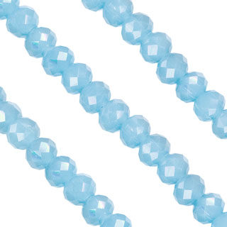 4x6mm Facet Rondelle Glass Beads: Aqua Opal