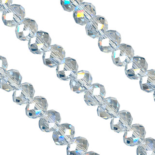 4x6mm Facet Rondelle Glass Beads: Crystal Lagoon