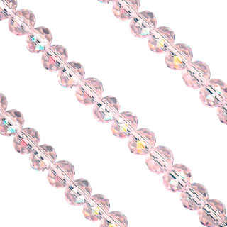 4x6mm Facet Rondelle Glass Beads: Rose