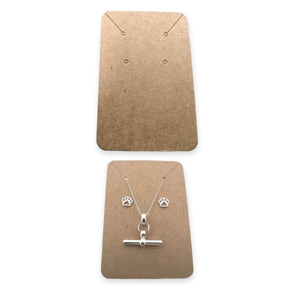 6x9cm Necklace/Earring Cards Plain Kraft