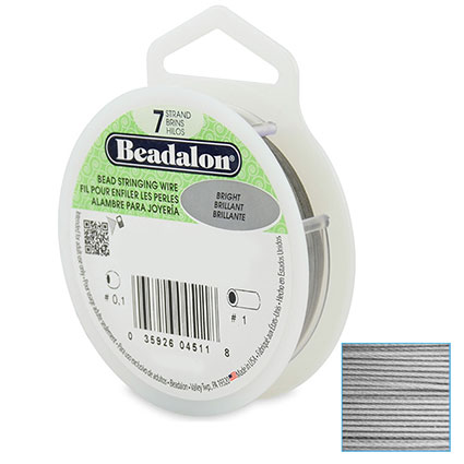 0.46mm(0.018") 7strand Beadalon 100ft: Bright