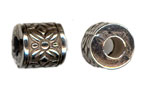7.5x12mm Barrel Drum Beads Antique Silver