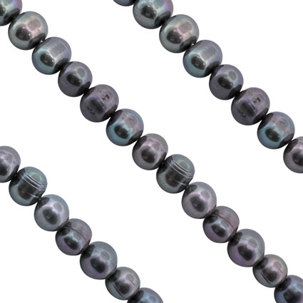 FWP 7-8mm Round Beads: Silver/Grey