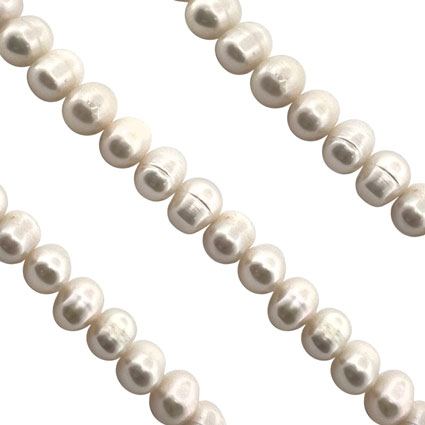 FWP 7-8mm Round Beads White/Cream