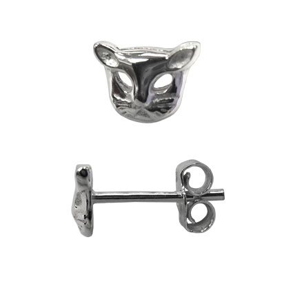 7mm Cat Ear studs w/scrolls Sterling Silver