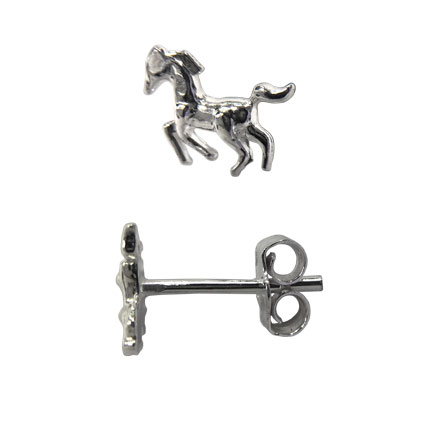 7mm Horse Ear studs w/scrolls Sterling Silver