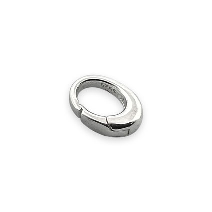 6x8.7mm Oval Push Clasp Sterling Silver