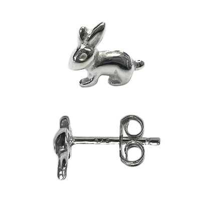 7mm Rabbit Ear studs w/scrolls Sterling Silver