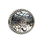 7x19mm Filigree Puff Disc Beads Antq. Silver