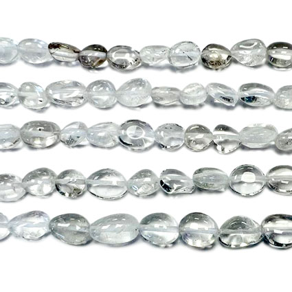 8-10mm Rock Crystal Pebble Nugget Bead 16"string