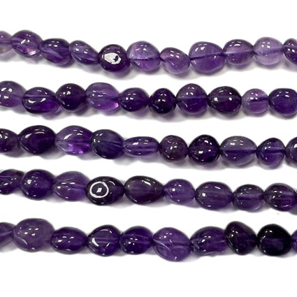 8-10mm Amethyst Pebble Nugget Bead 16"string