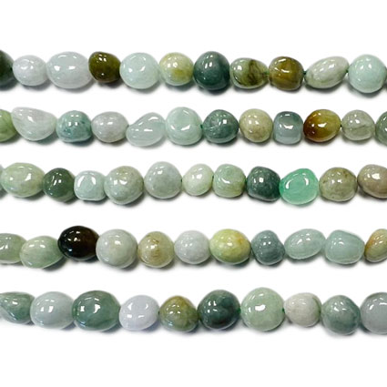 8-10mm Jadeite Pebble Nugget Bead 16