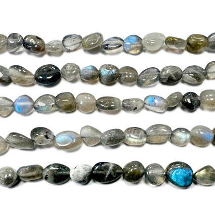 8-10mm Labradorite Pebble Nugget Bead 16