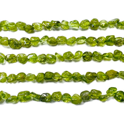 8-10mm Peridot Pebble Nugget Bead 16