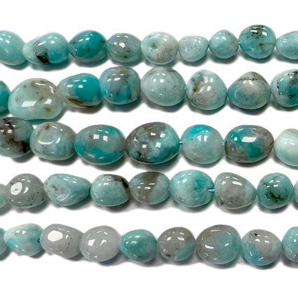8-10mm Peru Amazonite Pebble Nugget Bead 16