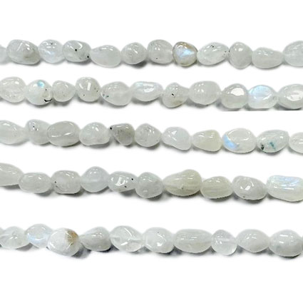 8-10mm Rainbow Moonstone Pebble Nugget Bead 16
