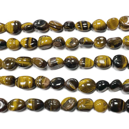 8-10mm Tiger Eye Pebble Nugget Bead 16