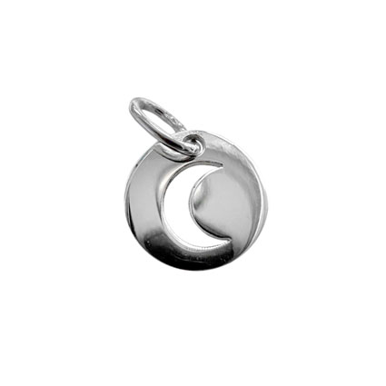 8.5mm Round Moon Tag Sterling Silver