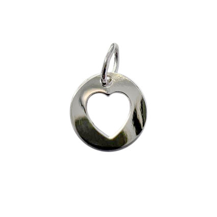 8.5mm Round Heart Tag Sterling Silver