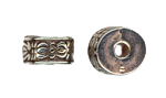 8.5x6mm Small Drum Beads Antique Silver