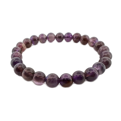 8mm Round Amethyst Elastic Bracelet
