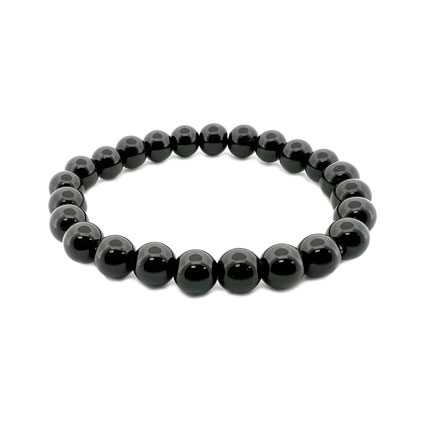 8mm Round Black Onyx Elastic Bracelet