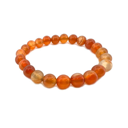 8mm Round Carnelian Elastic Bracelet