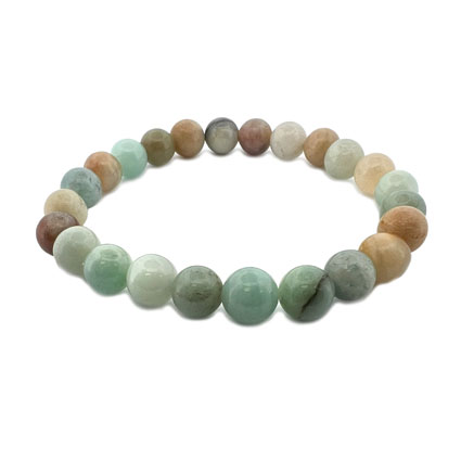 8mm Round Gold Amazonite Elastic Bracelet