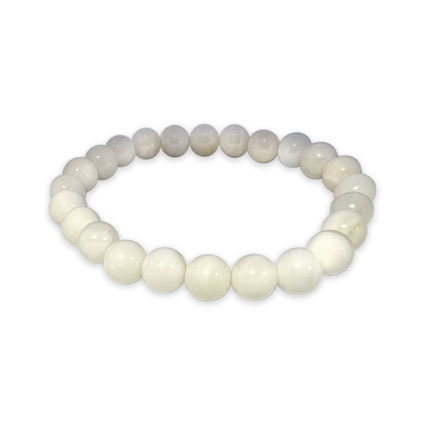 8mm Round Mother of Pearl Elastic Bracelet