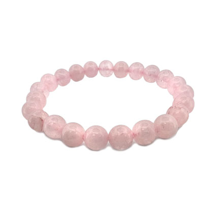 8mm Round Rose Quartz Elastic Bracelet