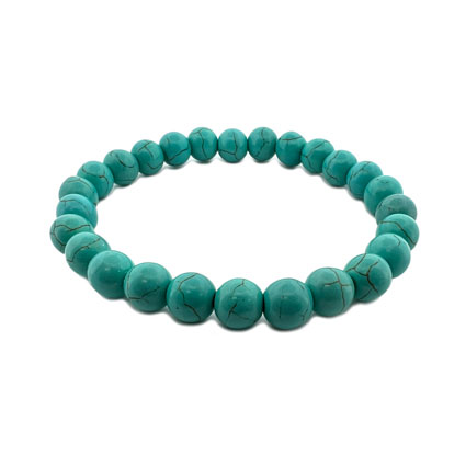 8mm Round Turquoise B grade Elastic Bracelet