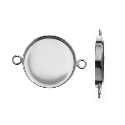 8mm Connector Bezel Sterling Silver