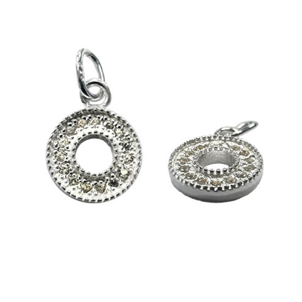 8mm CZ Donut Charm Sterling Silver