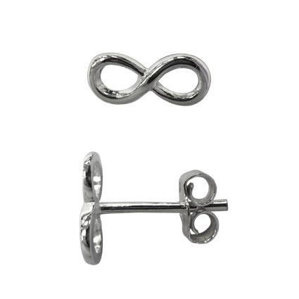 8mm Infinity Ear studs w/scrolls Sterling Silver