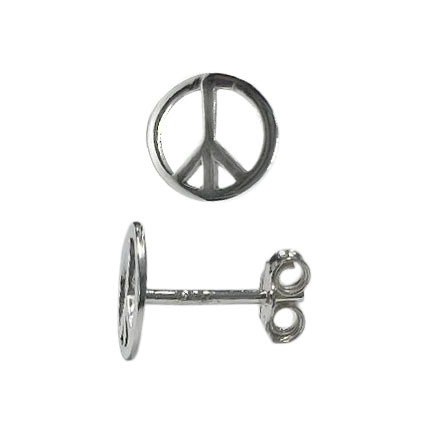 8mm Peace Ear studs w/scrolls Sterling Silver