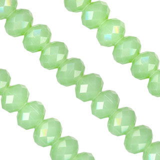 6x8mm Facet Rondelle Glass Beads: Peridot Opal