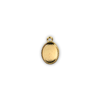 8x6mm 9ct Gold Milled Edged Pendants