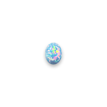 8x6mm Lab-Grown Opal Cabochons: Cornflower Blue
