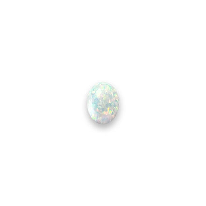 8x6mm Lab-Grown Opal Cabochons: White Opal