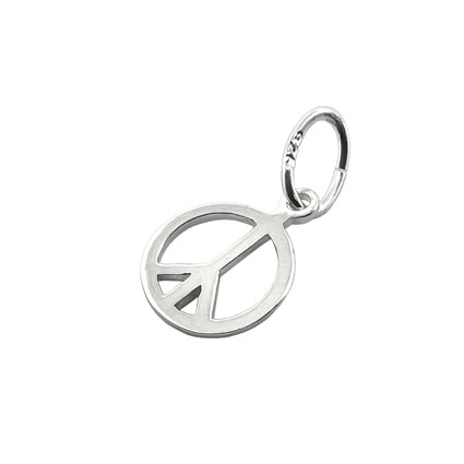 8mm Peace Sign Charm Sterling Silver