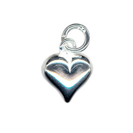 9mm Puff Heart (seamed) Sterling Silver