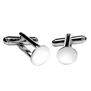 Cufflink w/9mm Flat Pad Sterling Silver