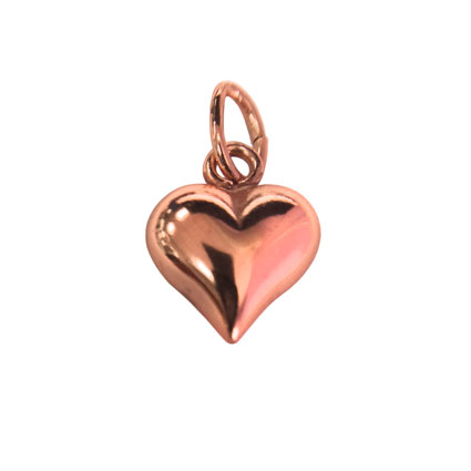 9mm Puff Heart St Silver 18k ROSE Gold Plated