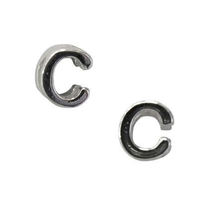 5mm Slider Alphabet Beads Sterling Silver Letter C
