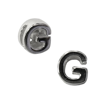 5mm Slider Alphabet Beads Sterling Silver Letter G