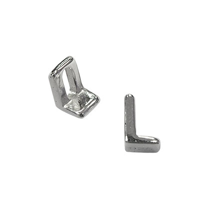 5mm Slider Alphabet Beads Sterling Silver Letter L