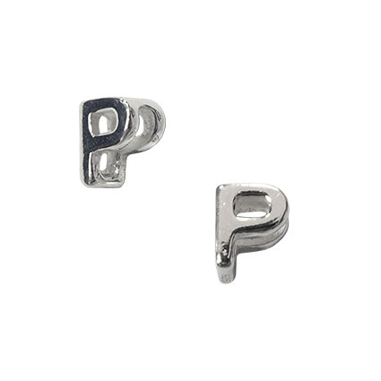 5mm Slider Alphabet Beads Sterling Silver Letter P