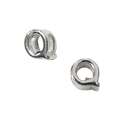 5mm Slider Alphabet Beads Sterling Silver Letter Q